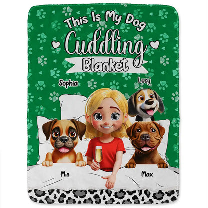 Personalized "My Dog Cuddling Blanket" - Custom Soft Throw Blanket For Dog Lovers