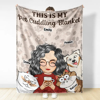 My Cat Dog Cuddling Blanket - Personalized Blanket