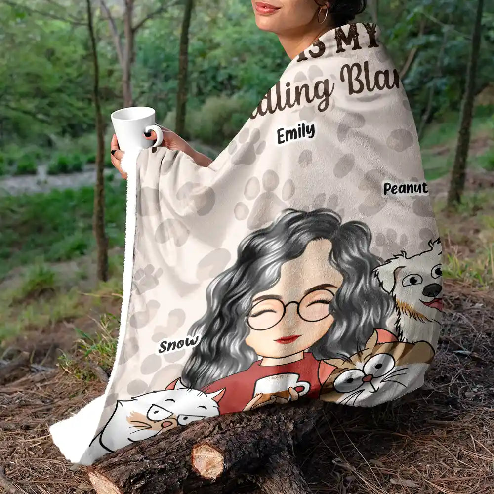 My Cat Dog Cuddling Blanket - Personalized Blanket