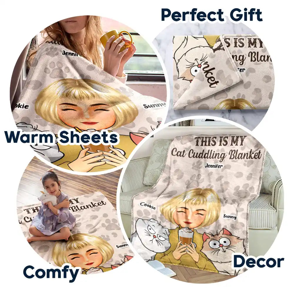 My Cat Dog Cuddling Blanket - Personalized Blanket