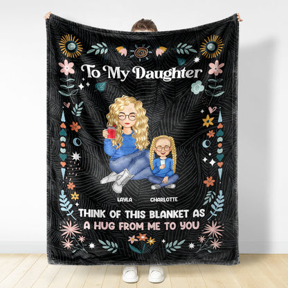 Custom Grandparent Grandchild Blanket With Quote A Hug From Me To You, Heartfelt Family Gift