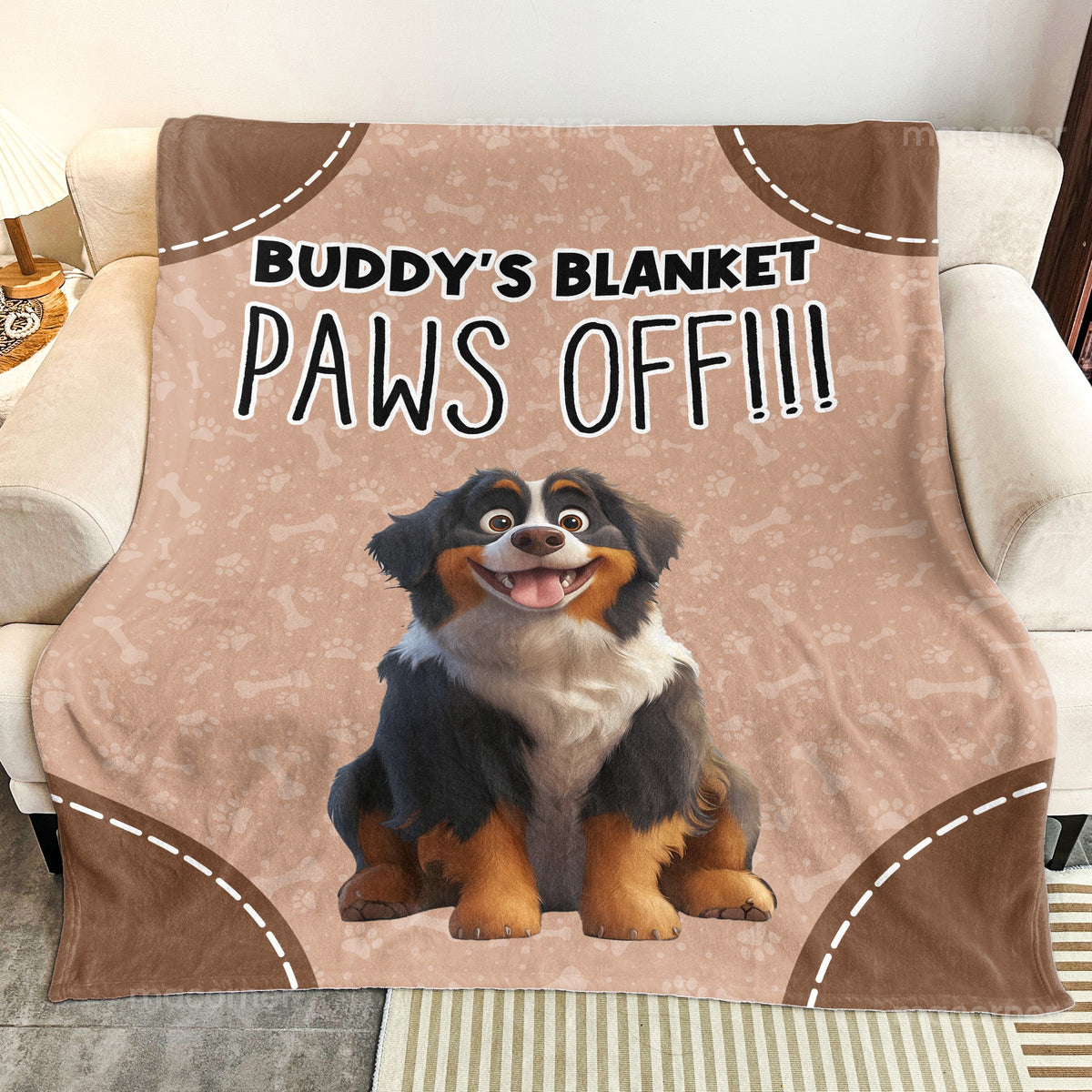 Personalized Paws Off Blanket - Funny Gift For Dog Lovers