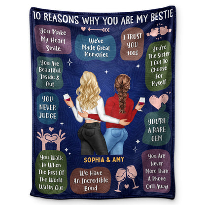 Personalized '10 Reasons Why You Are My Bestie' Custom Blanket Gift