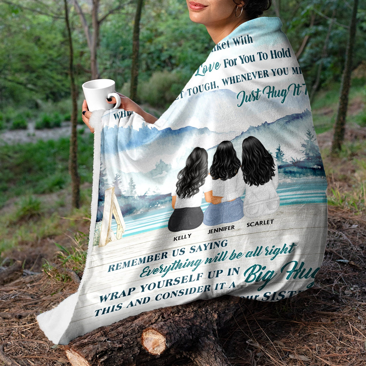 Custom Blanket for Sisters: 'Everything Will Be Alright' Cozy Hug Gift
