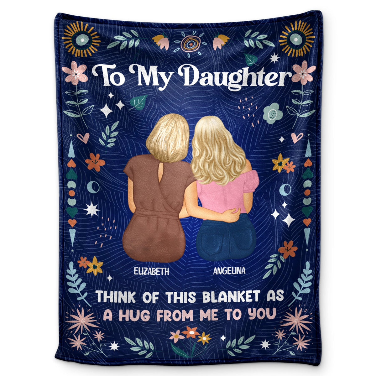Custom Mother Daughter Blanket: 'A Hug From Me To You' Keepsake Gift
