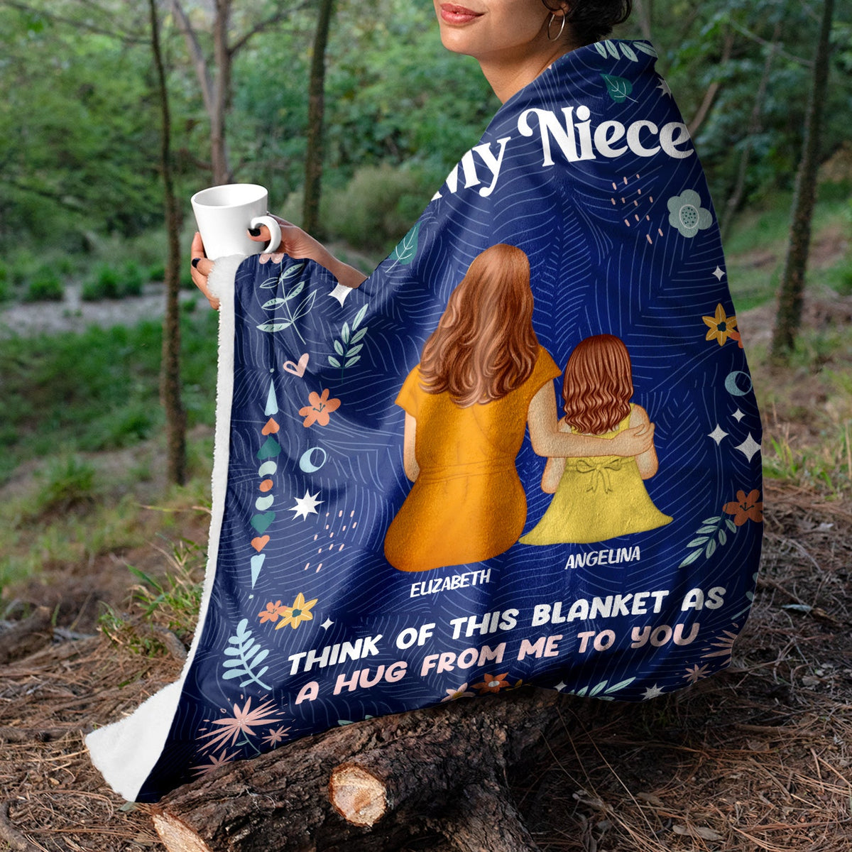 Custom Mother Daughter Blanket: 'A Hug From Me To You' Keepsake Gift