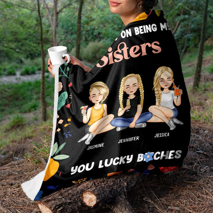 Personalized Bestie Blanket: 'Congrats On Being My Bestie, You Lucky Bitch'