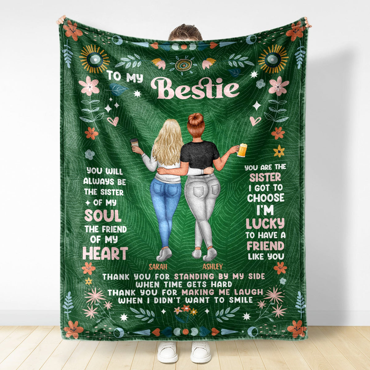 Personalized Best Friend Blanket: 'Sister of My Soul, Friend of My Heart' Gift