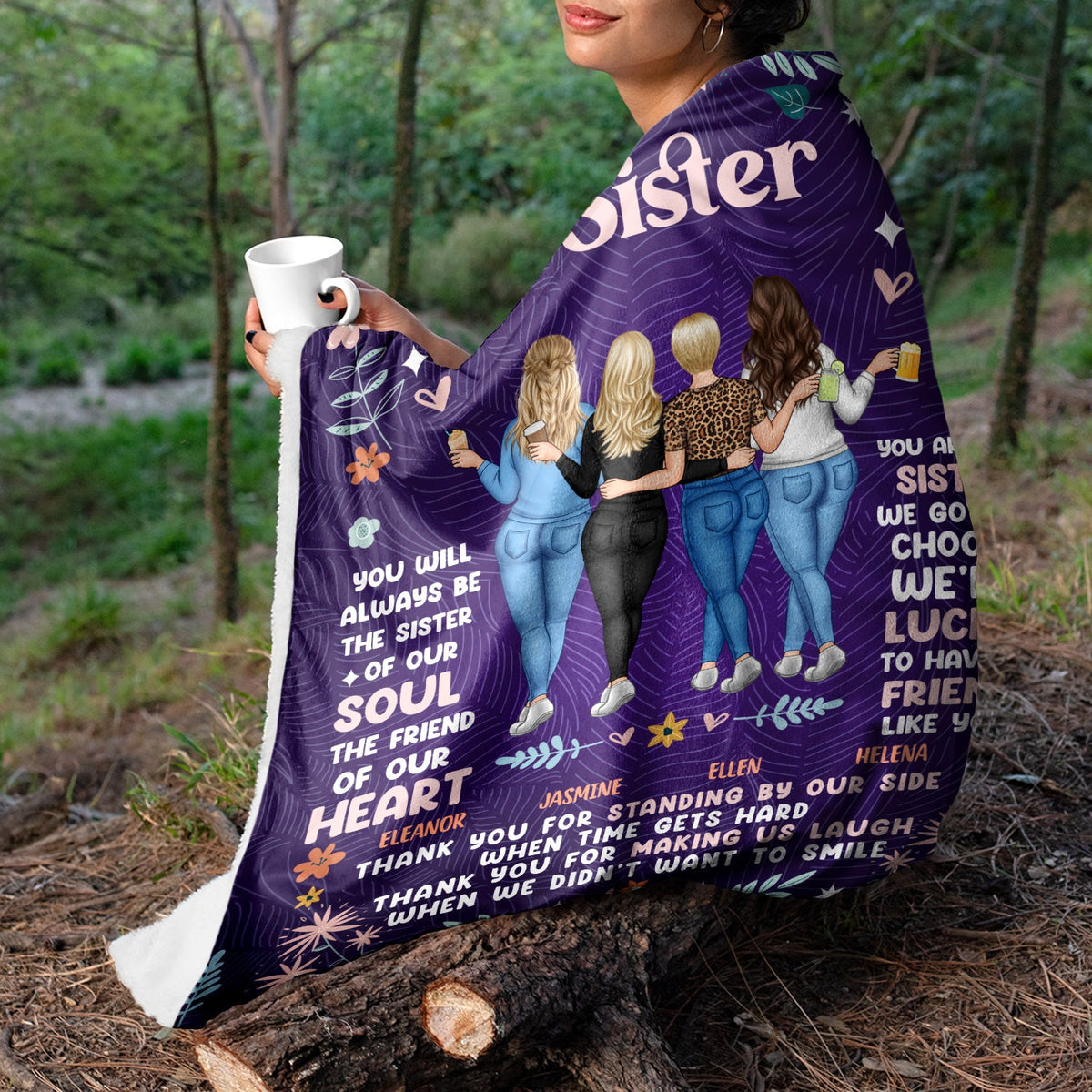 Personalized Best Friend Blanket: 'Sister of My Soul, Friend of My Heart' Gift