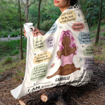 Personalized "My Morning Affirmations" Blanket - Empowering Self-Care Gift