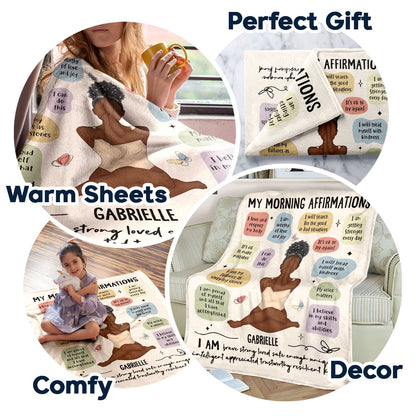 Personalized "My Morning Affirmations" Blanket - Empowering Self-Care Gift