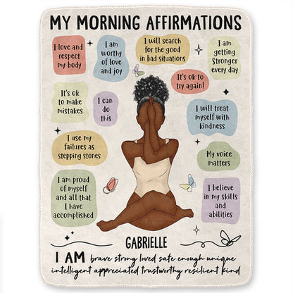 Personalized "My Morning Affirmations" Blanket - Empowering Self-Care Gift