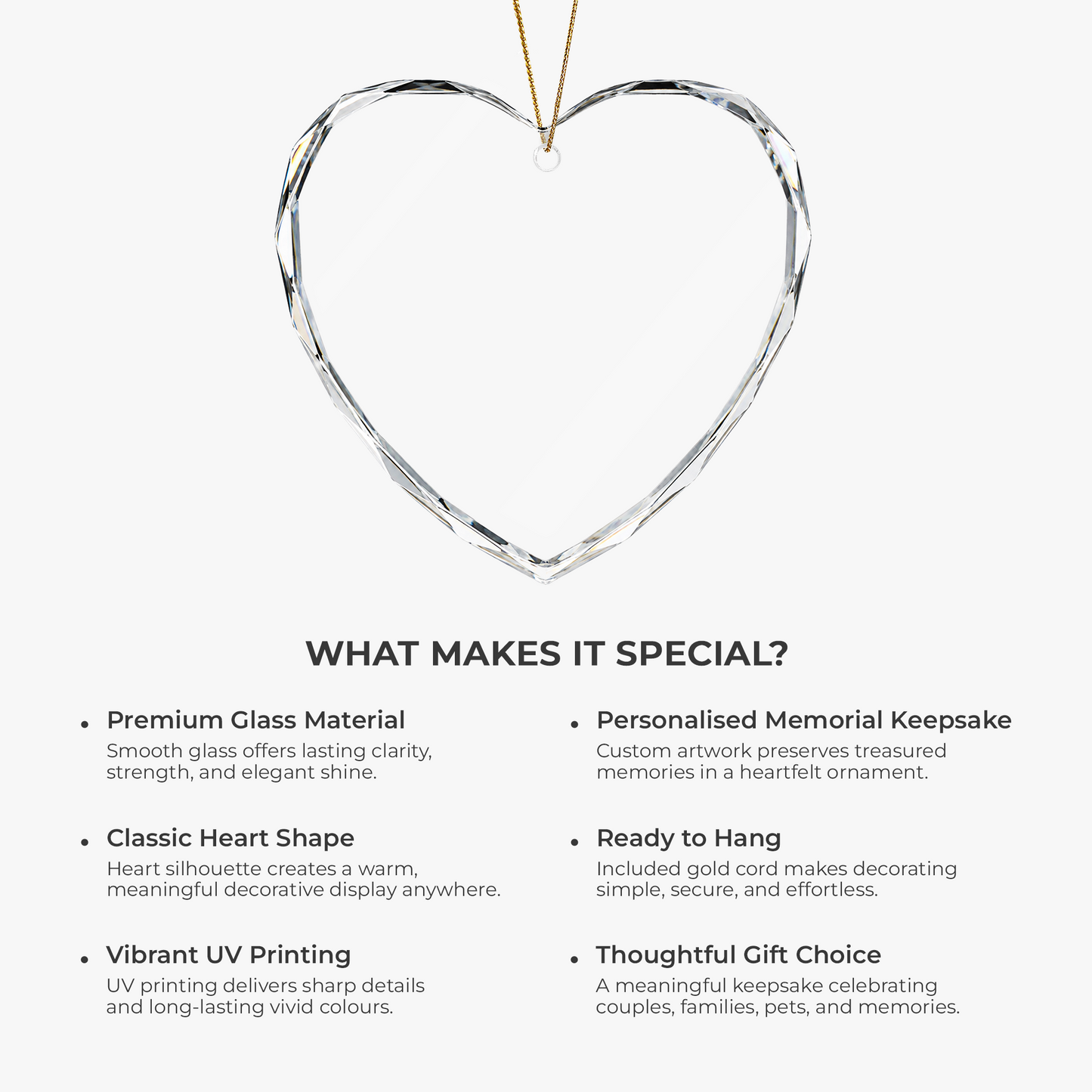 Our First Christmas, Personalized Heart Shaped Glass Ornament, Custom Gift for Newlyweds & Couples