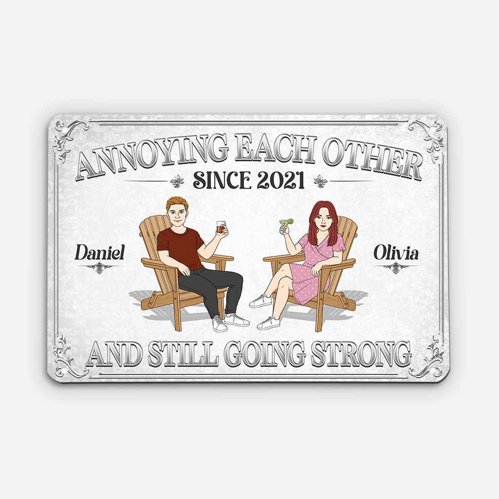 Personalised Couple Metal Sign - Annoying Each Other Since Design