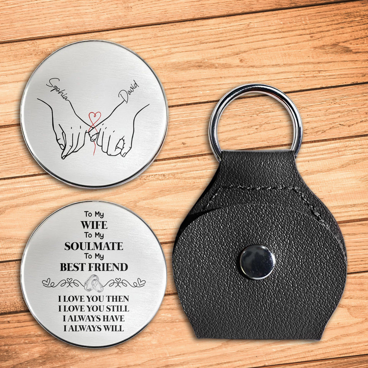 To My Wife Soulmate And Best Friend Holding Hands With Heart - Personalized Custom Pocket Hug - WIF064_HTOK