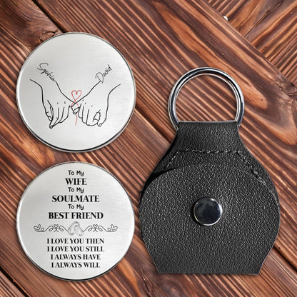 To My Wife Soulmate And Best Friend Holding Hands With Heart - Personalized Custom Pocket Hug - WIF064_HTOK