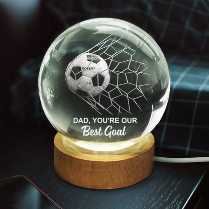 We Scored The Best Dad - Personalized Custom Soccer Crystal Ball Lamp