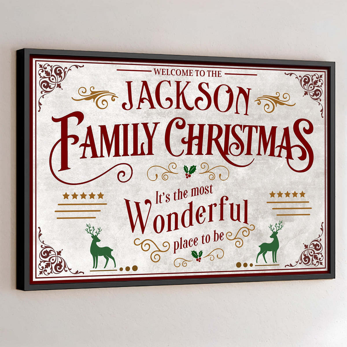 Welcome To The Family Christmas, Wonderful Place To Be - Personalized Custom Horizontal Poster - XMAS010_HPOS