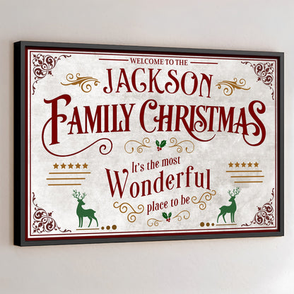 Welcome To The Family Christmas, Wonderful Place To Be - Personalized Custom Horizontal Poster - XMAS010_HPOS