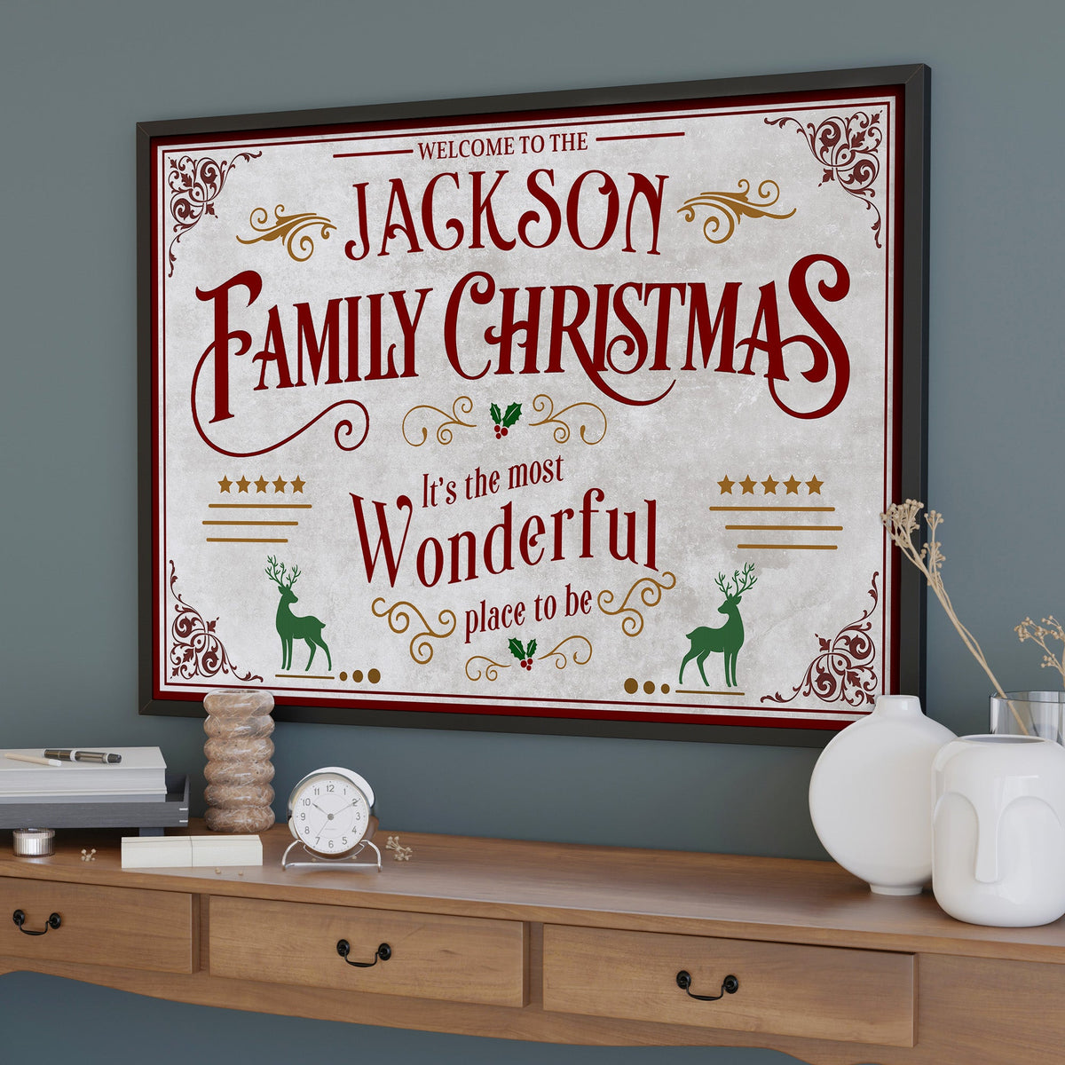 Welcome To The Family Christmas, Wonderful Place To Be - Personalized Custom Horizontal Poster - XMAS010_HPOS