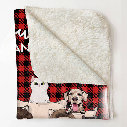 Custom 'You & Me And The Fur Babies' Pet Blanket - Personalized Gift for Couples