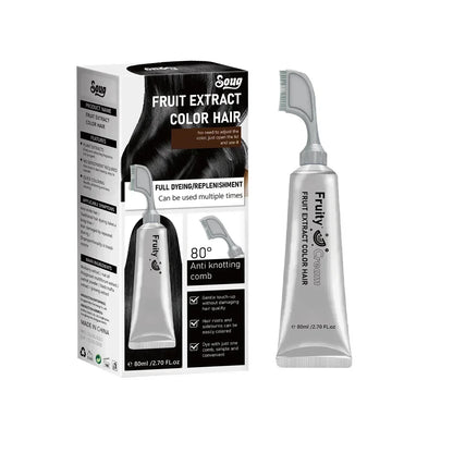 ⏳Time-Limited Special⏰Fruit Essence Hair Dyeing Comb – Cream & Comb in One, No-Mix Plant Formula, 80ml ✨