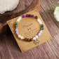 12 Zodiaksten Armband med Stenpärlor och Astrologiskt Charm