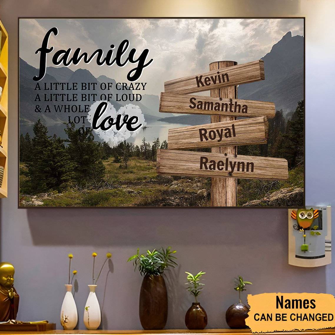 A Little Whole Lot of Love - Personalized Custom Family Name Canvas / Poster