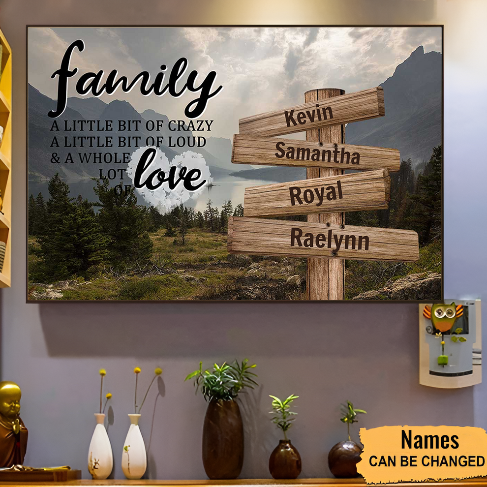 A Little Chaos, A Whole Lot of Love – Personalized Family Name Canvas ...