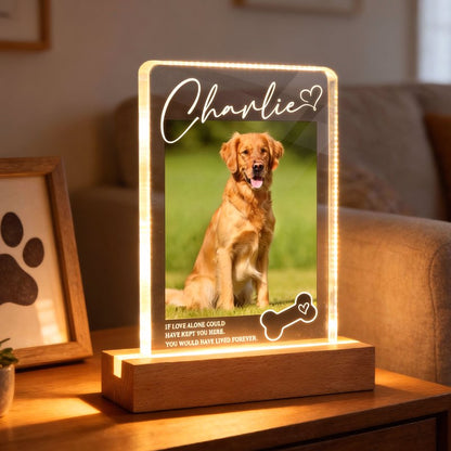 If Love Alone Could Have Kept You Here - Personalized Pet Loss Memorial Acrylic Block LED Night Light