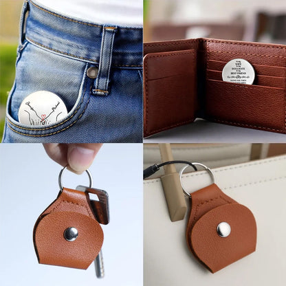 Custom Coin Keychain for Wife, Couple Christmas Anniversary Gifts • To My Wife Soulmate Best Friend - Personalized Pocket Hug