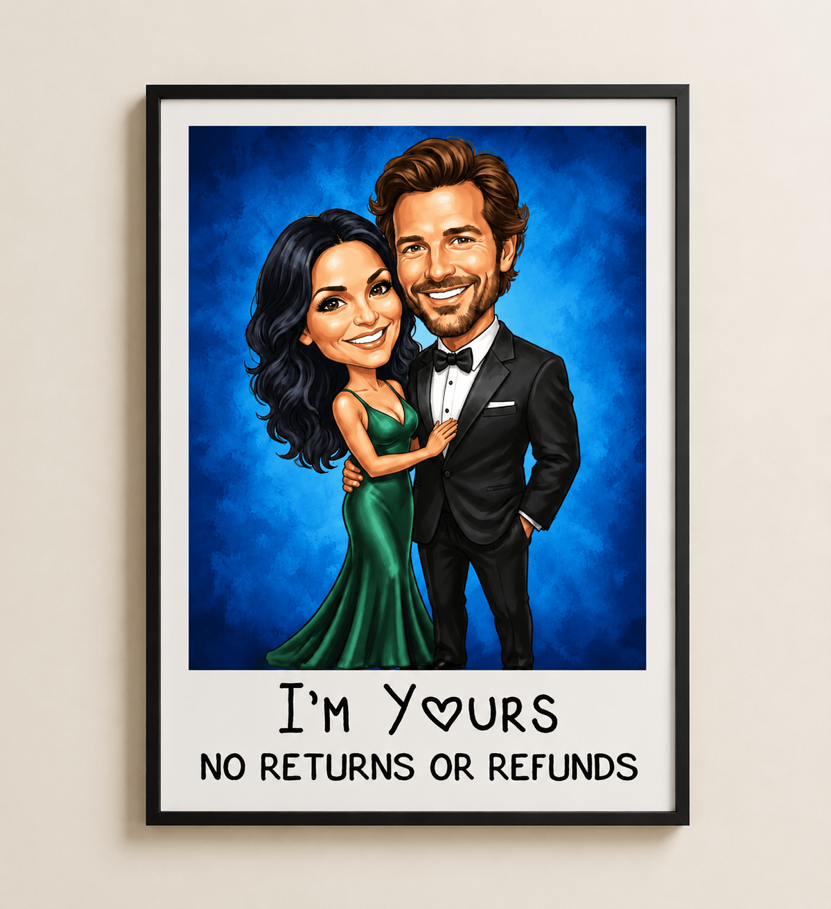 Personalized Cartoon Photo Poster – Custom Caricature Wall Art for Couples & Families
