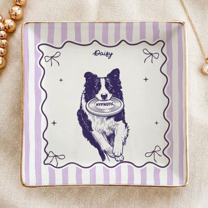 Custom Pet Portrait Jewelry Dish, Personalized Dog or Cat Line Art, Unique Gift for Pet Lovers
