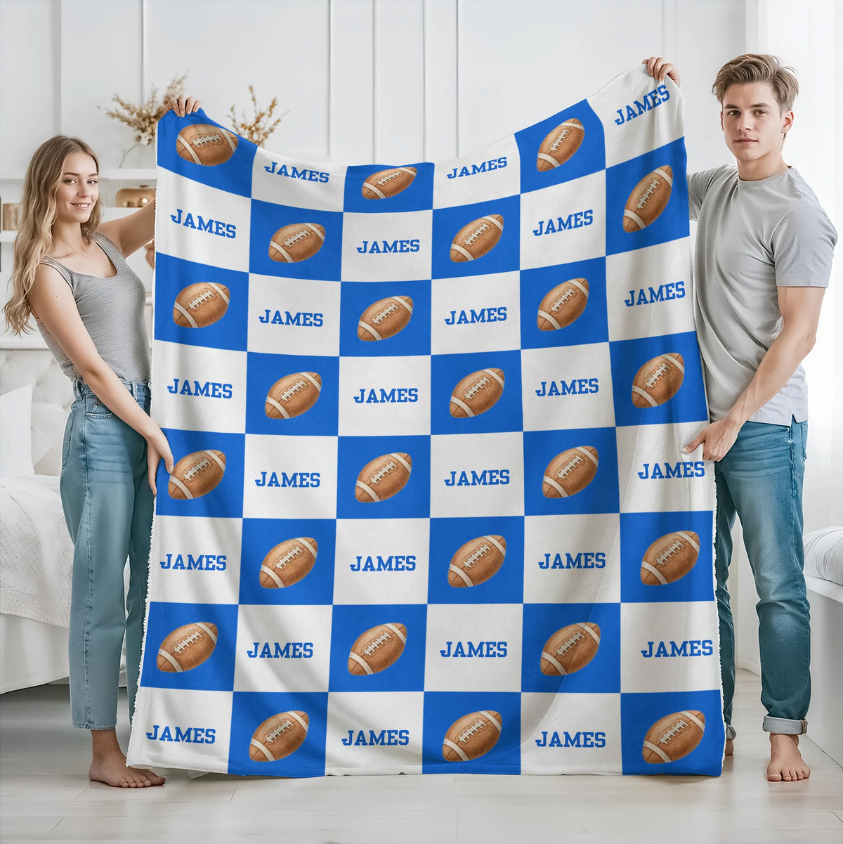 Custom Name Sports Fleece Blanket - Personalized Keepsake Throw Gift for Sports Lovers