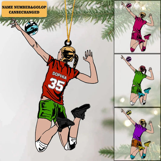 Custom Volleyball Player Acrylic Ornament - Personalized Name & Number Gift