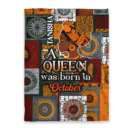 Best Friend Personalized Queen Birth Month Blanket, Custom Soft Throw Birthday Gift for Her