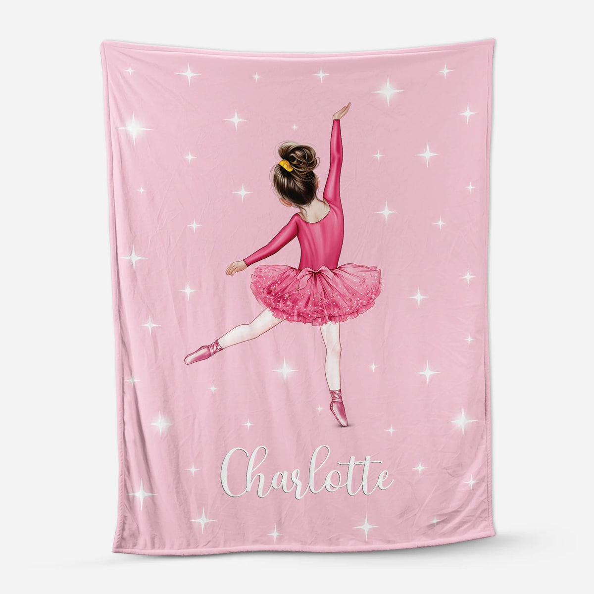 Ballerina Themed Personalized Blanket, Custom Name Soft Throw for Little Dancers