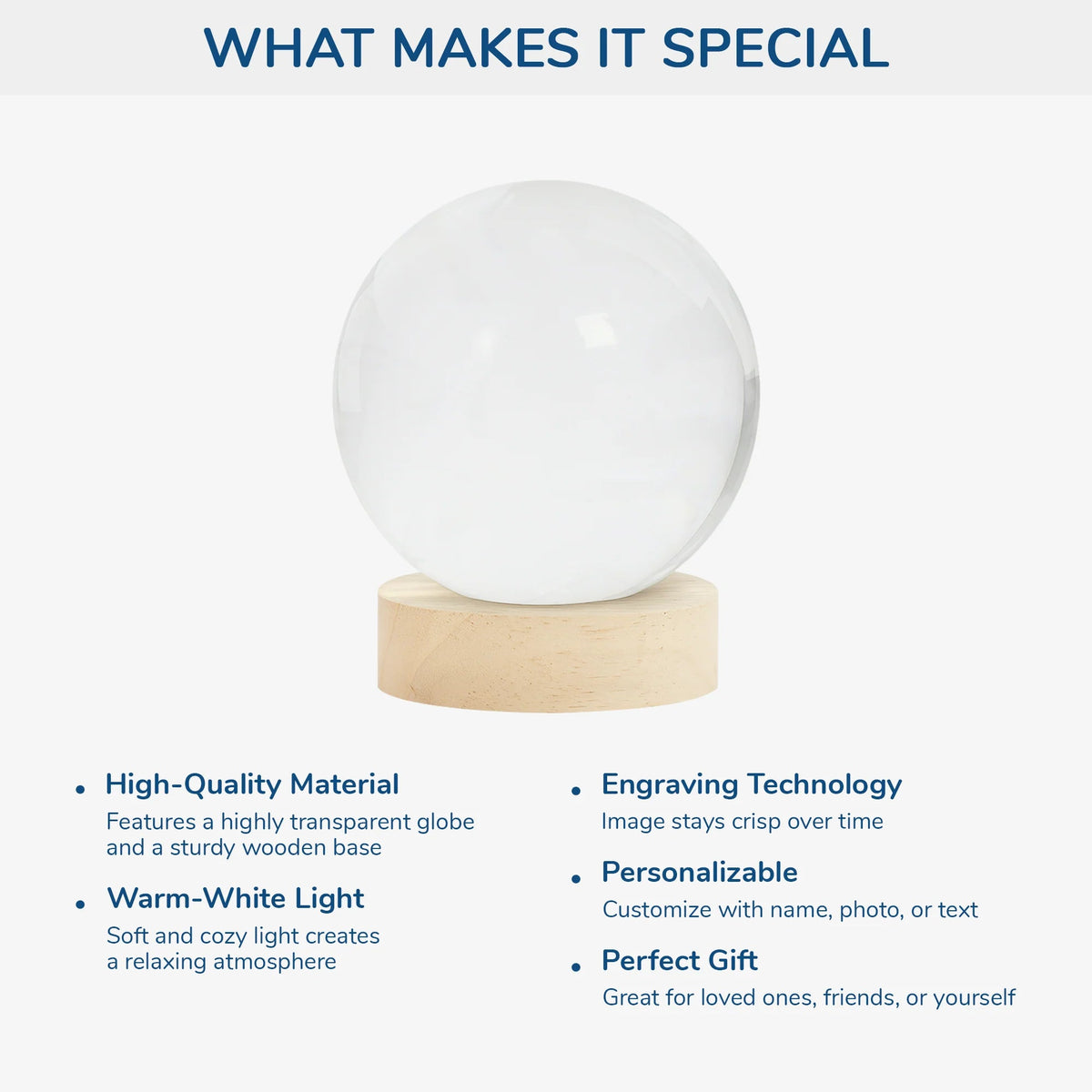 Family Tree Crossword Custom Crystal Ball Lamp - Personalized Sentimental Gift for Family
