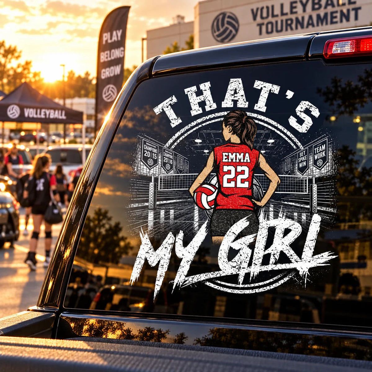 Custom Volleyball Player Window Decal - "That's My Girl" Personalized Car Sticker for Sports Parents