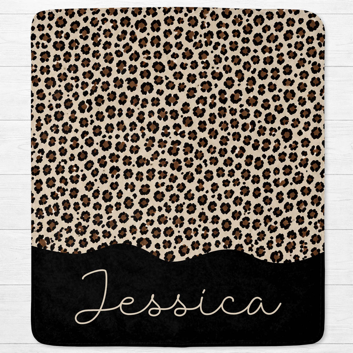 Wild & Fierce Leopard Print Blanket - Customized Name Cozy Gift for Leopard Pattern Fans