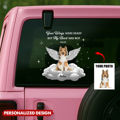 "You Left Paw Prints On My Heart" Custom Dog Memorial Window Decal - Personalized Keepsake Sticker for Pet Owners