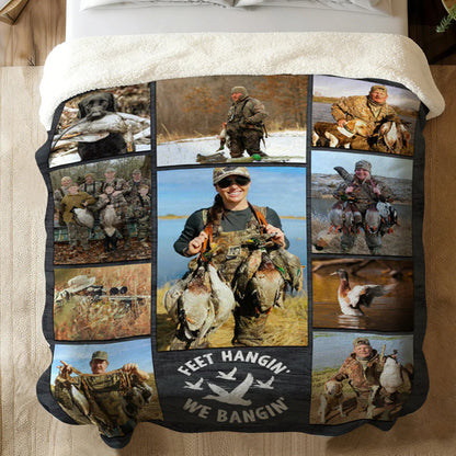 Every Hunt, A Story Worth Keeping – Personalized Duck Hunting Photo Blanket, Custom Hunter Memories Collage