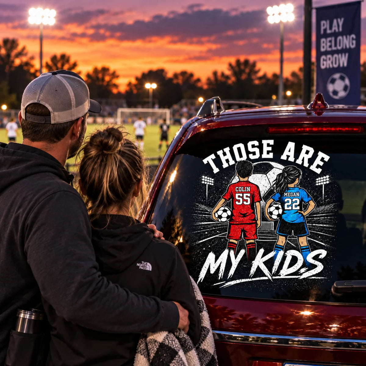Those Are My Kids Personalized Car Decal - Custom Soccer Player Sticker for Sports Mom and Dad