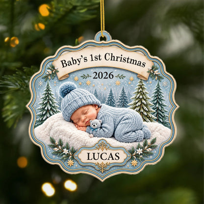 Our Sweetest Little Christmas Miracle – Personalized Baby's First Christmas Acrylic Ornament, Custom Name & Year Keepsake