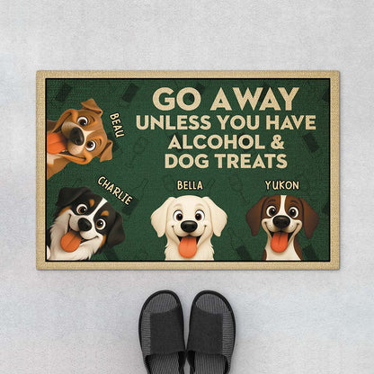 Bring Dog Treats or Don't Knock – Personalized Funny Dog Doormat, Custom Pet Lover Welcome Mat