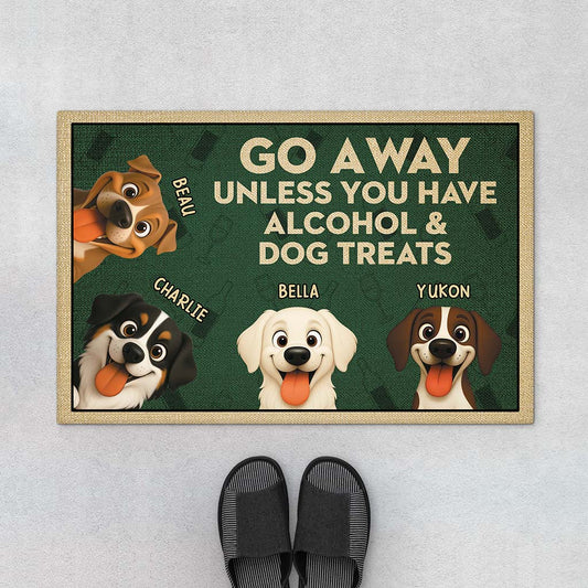 Bring Dog Treats or Don't Knock – Personalized Funny Dog Doormat, Custom Pet Lover Welcome Mat