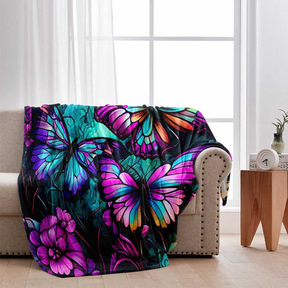 Personalized Butterfly Blanket - Custom Name Gift