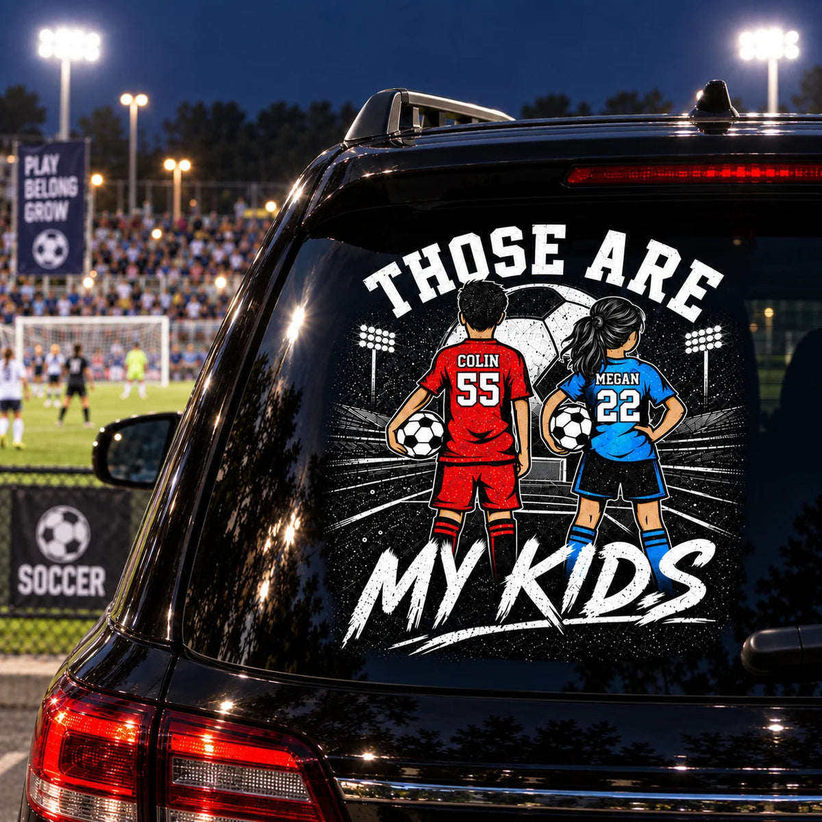 Those Are My Kids Personalized Car Decal - Custom Soccer Player Sticker for Sports Mom and Dad