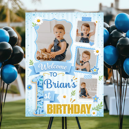 Welcome to Birthday Party Personalized Poster / Canvas - Custom Name & Photo Sign