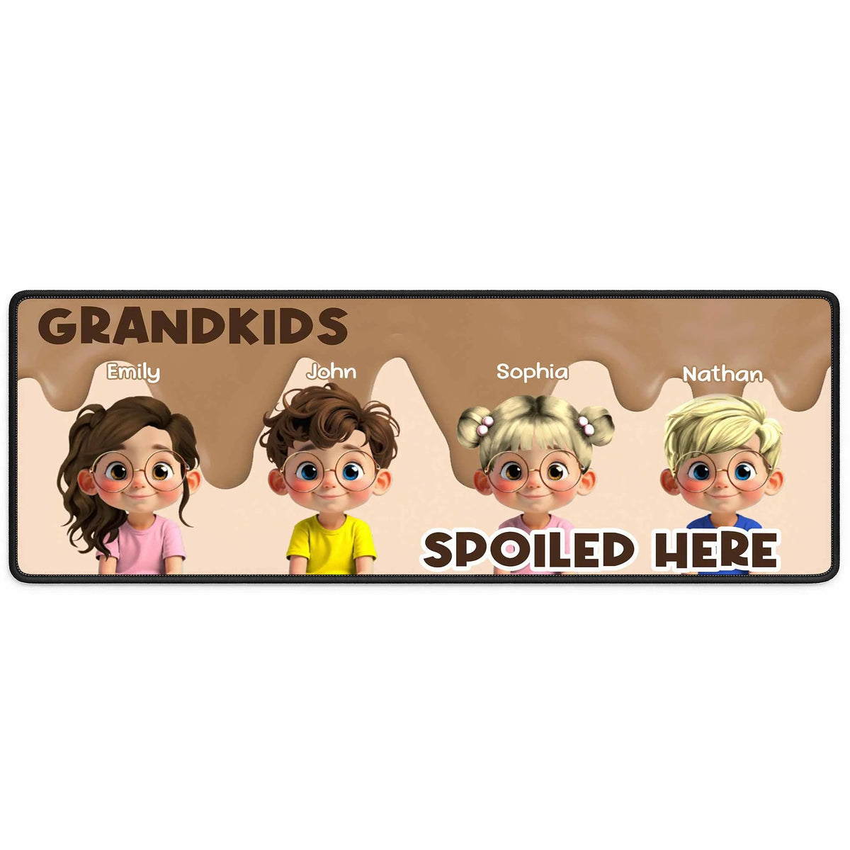 Custom Grandkids Spoiled Here Floor Runner Rug - Personalized Cartoon Mat for Grandparent Home